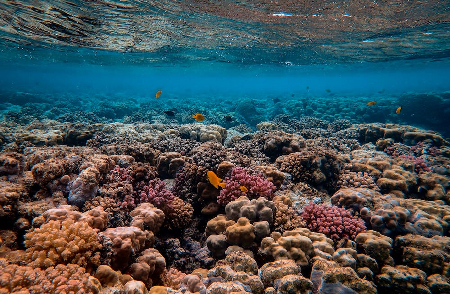 under water